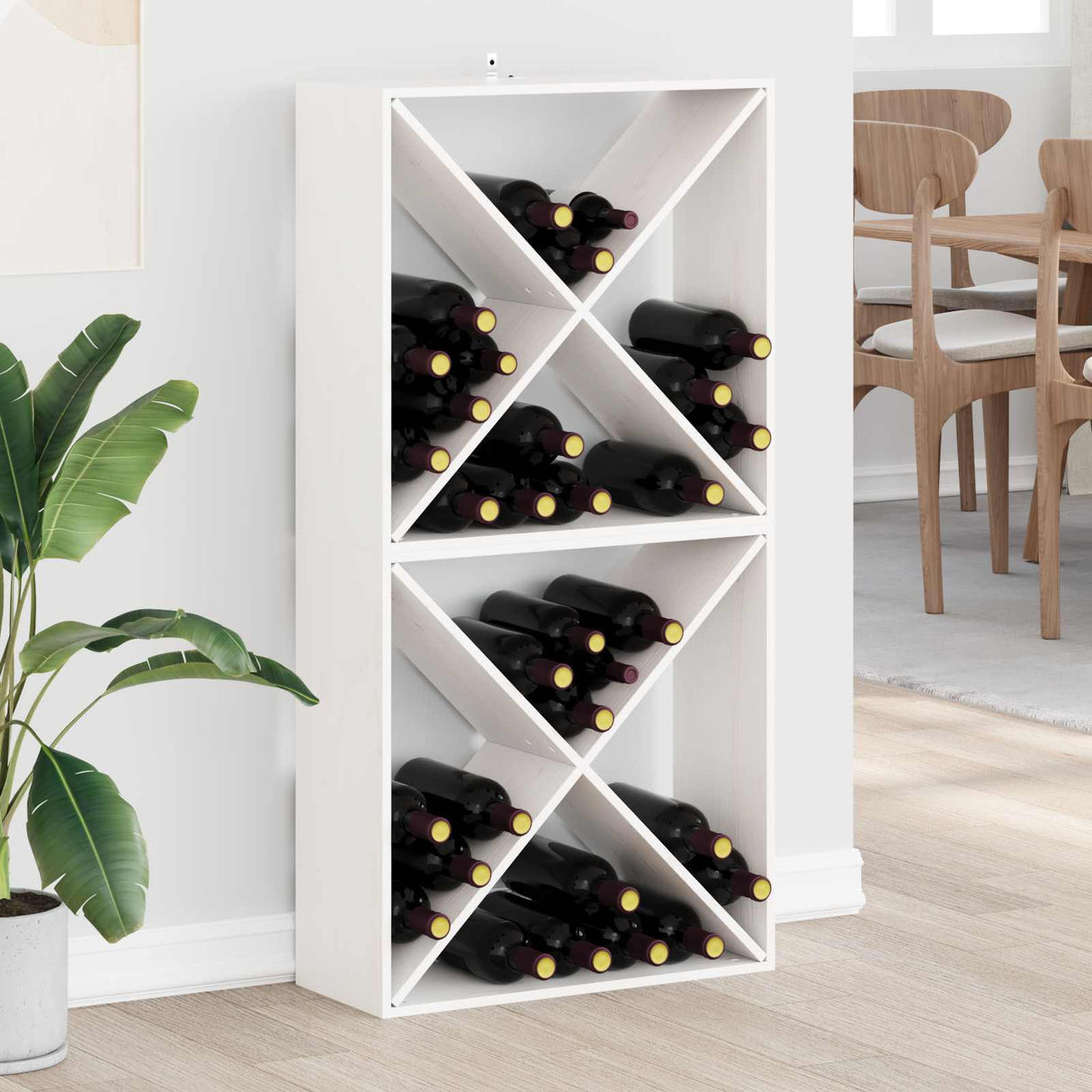 vidaXL Wijnkast 56x25x56 cm massief grenenhout