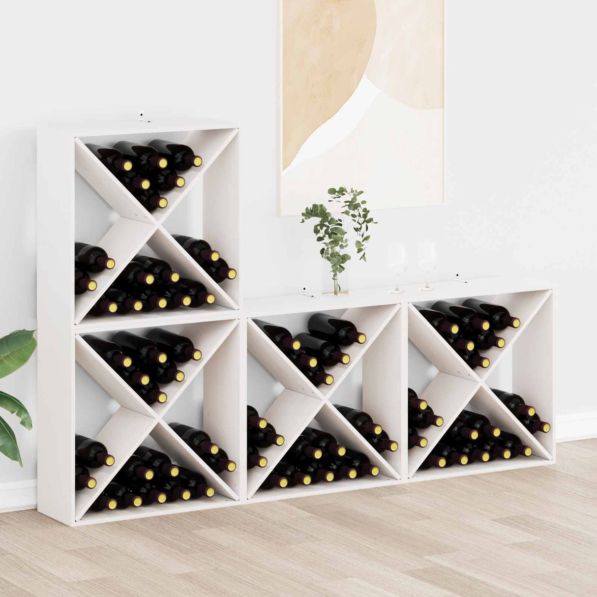 vidaXL Wijnkast 56x25x56 cm massief grenenhout