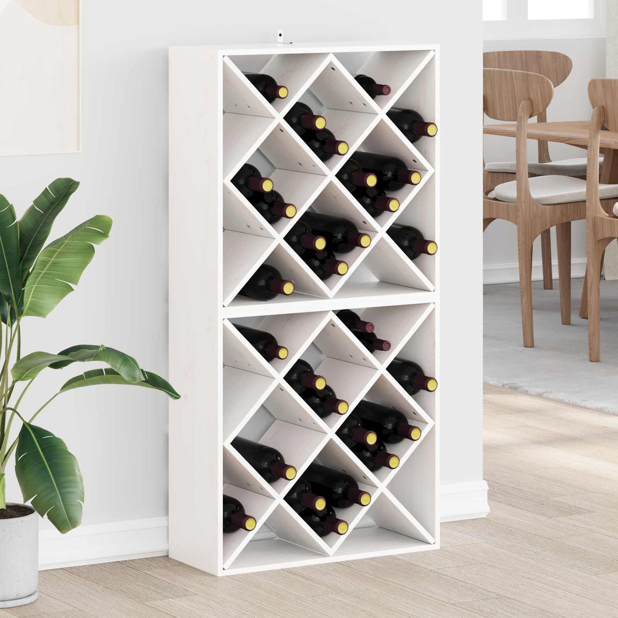 vidaXL Wijnkast 56x25x56 cm massief grenenhout