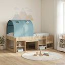 vidaXL Bed Tunnel 2 pcs Light Blue 211 x 52.5 x 2 cm Polyester