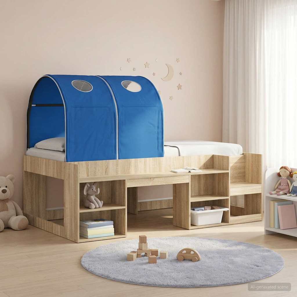 vidaXL Bed Tunnel 2 pcs Light Blue 211 x 52.5 x 2 cm Polyester