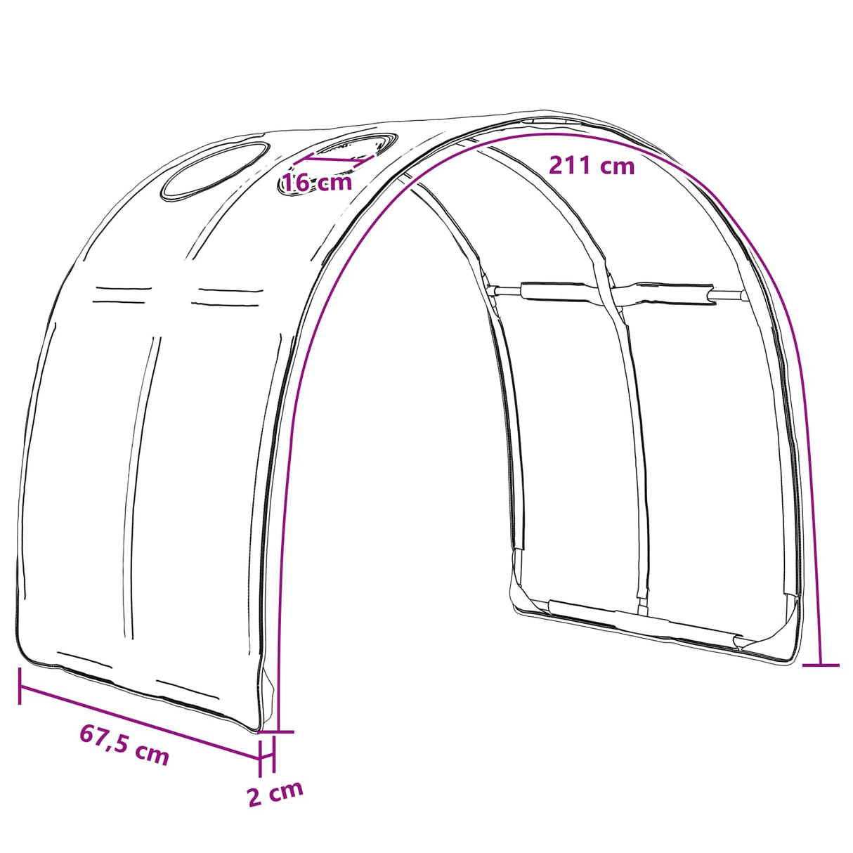 vidaXL Bed tunnel 2 pcs Light blue 211 x 67.5 x 2 cm Polyester