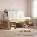 vidaXL Bed tunnel 2 pcs Light blue 211 x 67.5 x 2 cm Polyester