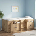 vidaXL Storage cabinet for loft bed 2 pcs White 66x35x48 cm Engineered wood