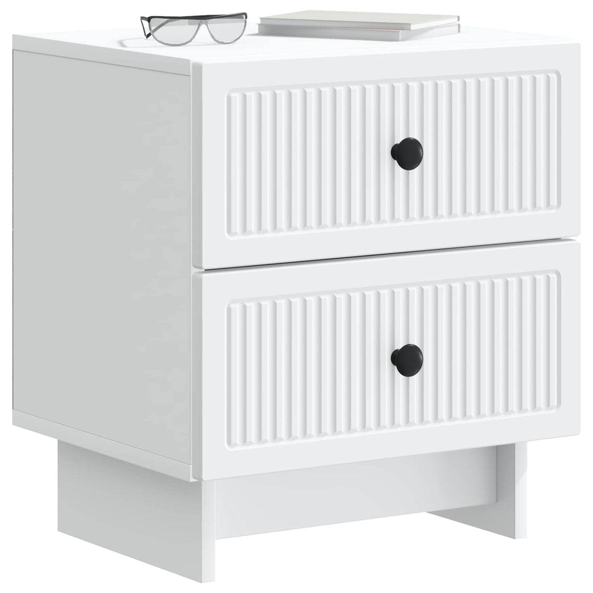 vidaXL Nightstand with Drawer White 43 x 34.5 x 47.5 cm Engineered Wood