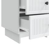 vidaXL Nightstand with Drawer White 43 x 41 x 66.5 cm Engineered Wood