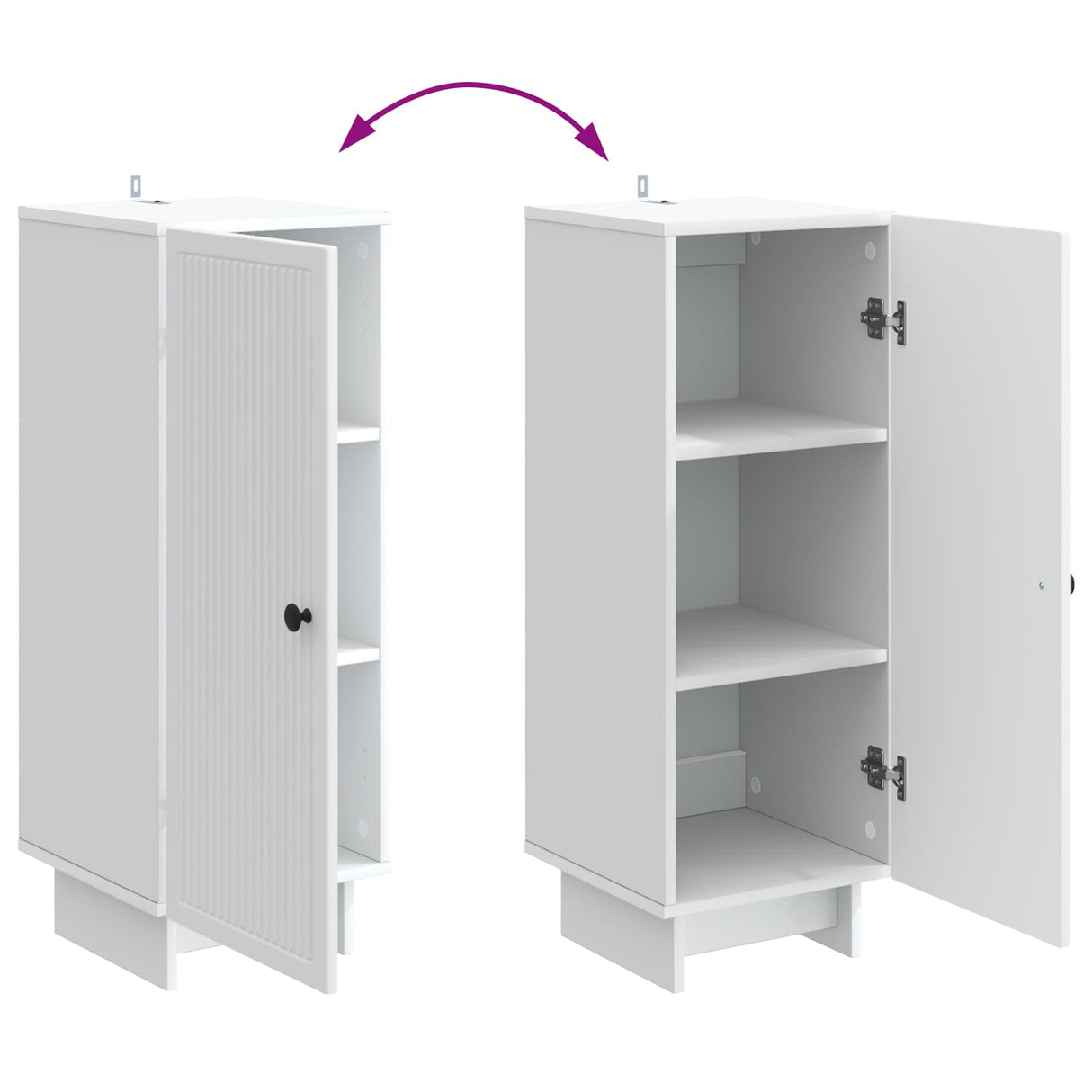 vidaXL Dressoir Wit 33 x 34,5 x 90 cm Bewerkt hout