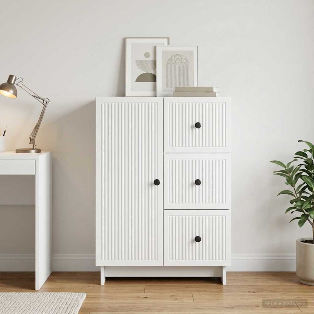 vidaXL Sideboard with Drawer White 66 x 34.5 x 90 cm Engineered Wood