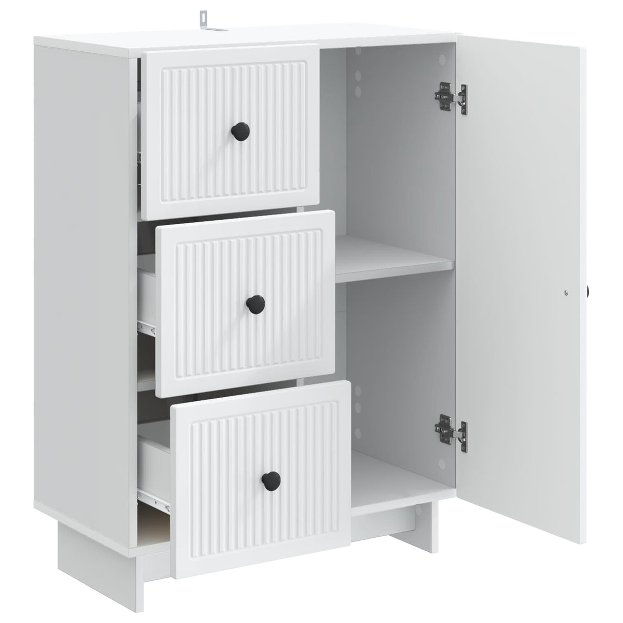 vidaXL Sideboard with Drawer White 66 x 34.5 x 90 cm Engineered Wood