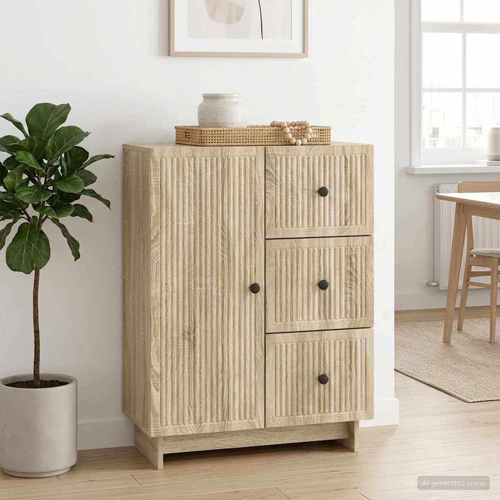 vidaXL Sideboard with Drawer White 66 x 34.5 x 90 cm Engineered Wood