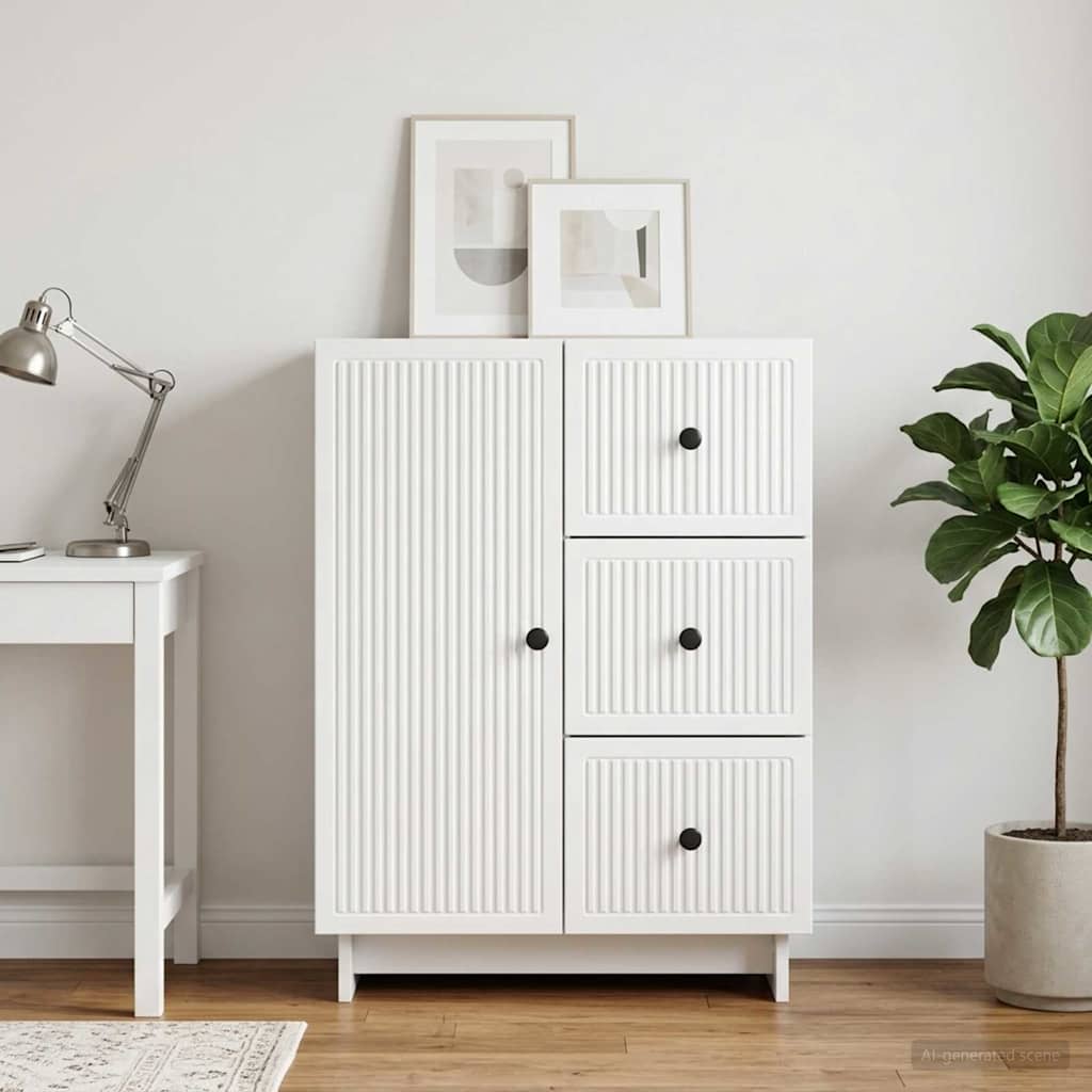 vidaXL Sideboard with Drawer White 66 x 34.5 x 90 cm Engineered Wood