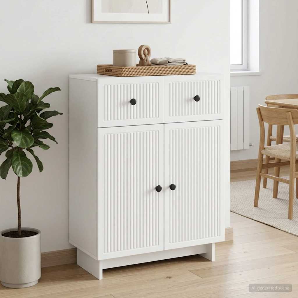 vidaXL Dressoir met lade Wit 66 x 34,5 x 90 cm Bewerkt hout