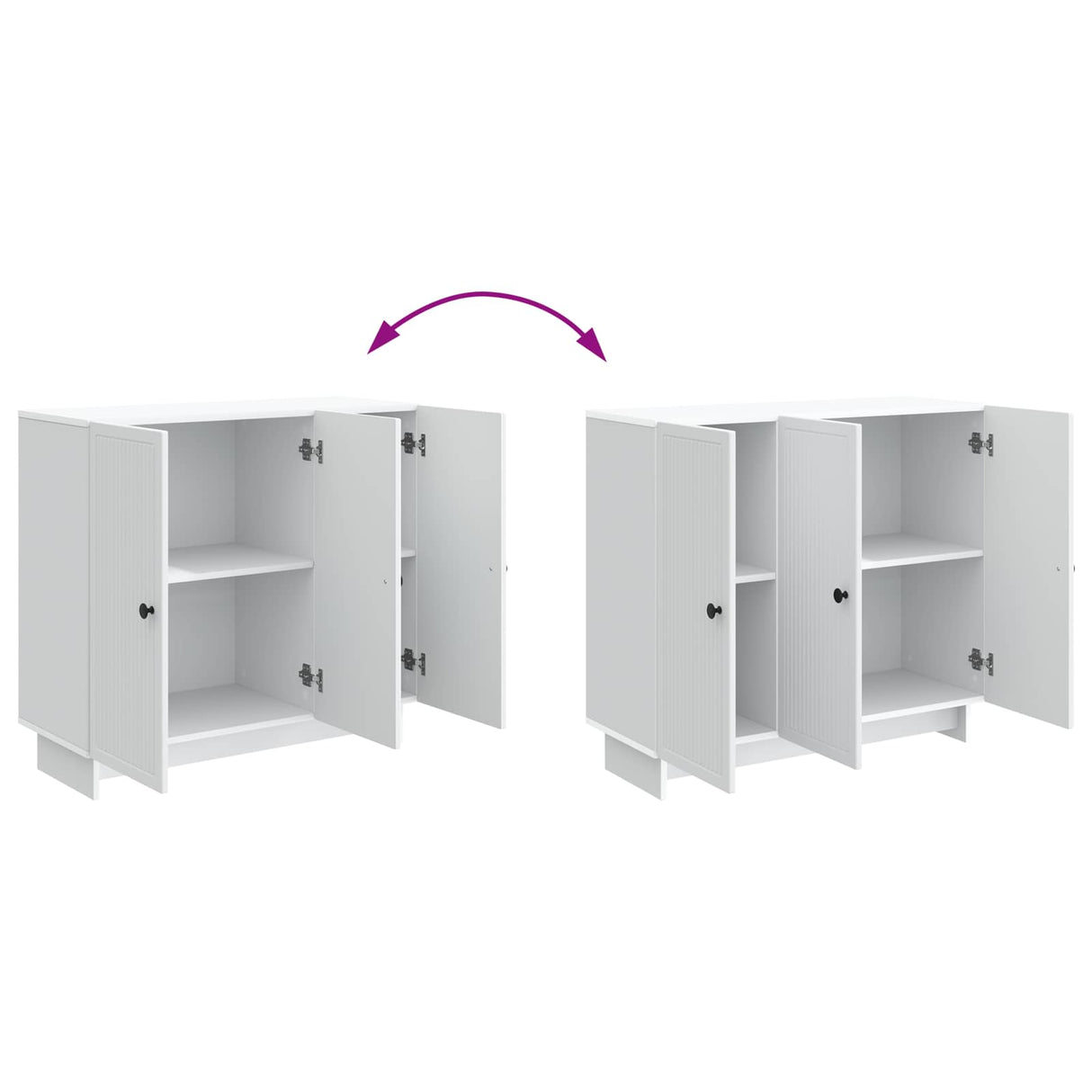 vidaXL Dressoir Wit 89 x 34,5 x 80 cm Bewerkt hout