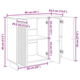 vidaXL Dressoir Wit 89 x 34,5 x 80 cm Bewerkt hout