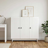 vidaXL Dressoir Wit 89 x 34,5 x 80 cm Bewerkt hout