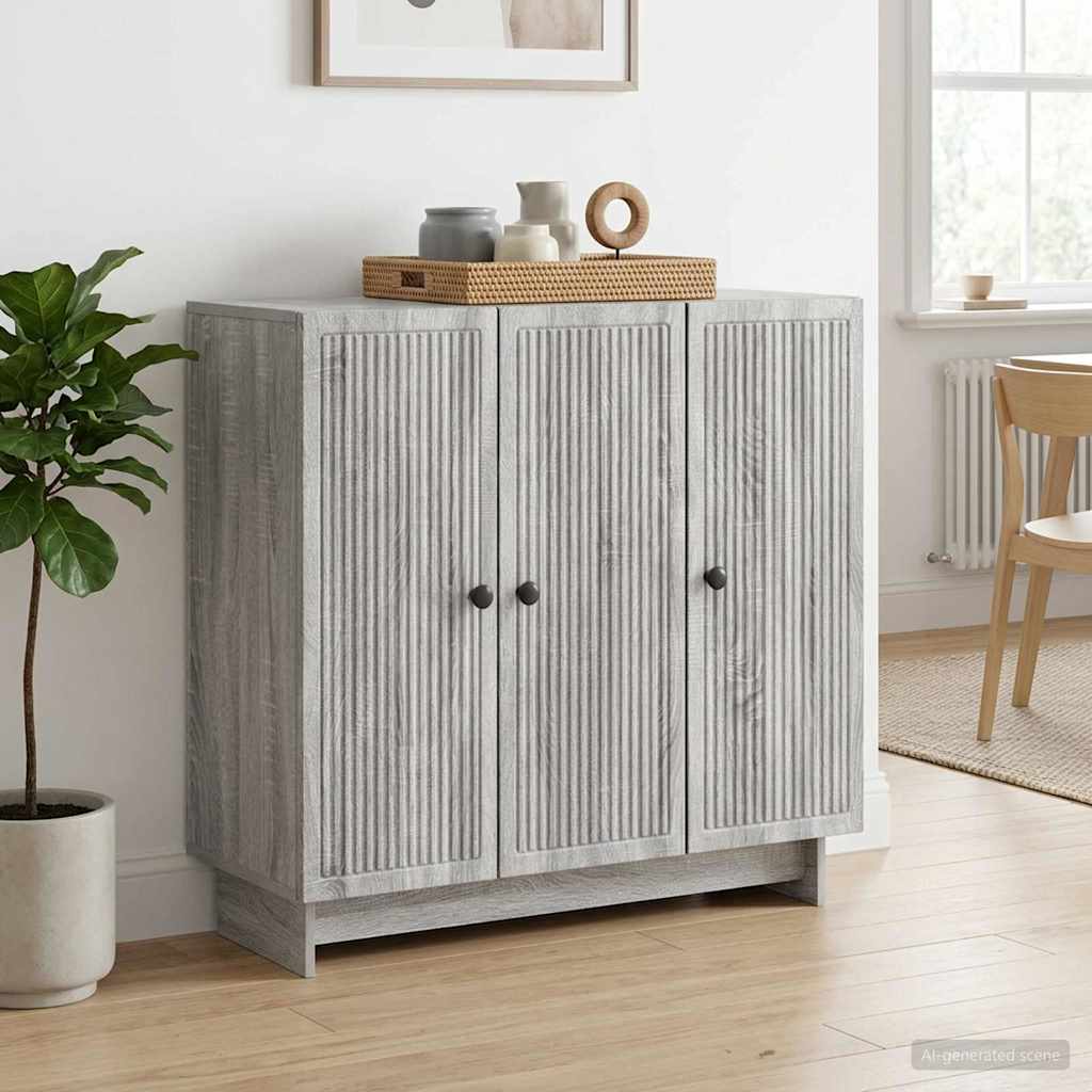 vidaXL Dressoir Wit 89 x 34,5 x 80 cm Bewerkt hout