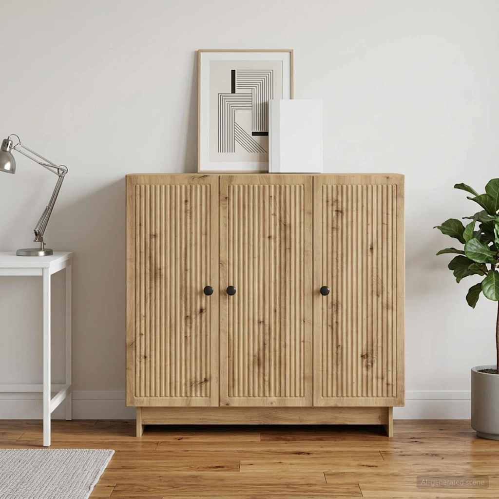 vidaXL Dressoir Wit 89 x 34,5 x 80 cm Bewerkt hout