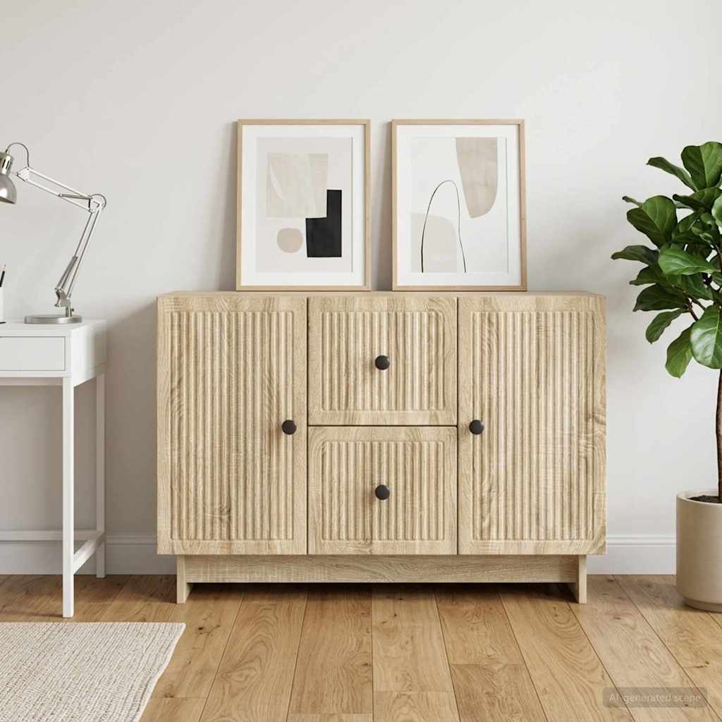 vidaXL Sideboard with Drawer White 89 x 34.5 x 60 cm Engineered Wood