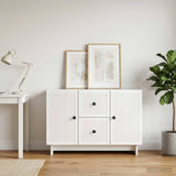 vidaXL Sideboard with Drawer White 89 x 34.5 x 60 cm Engineered Wood