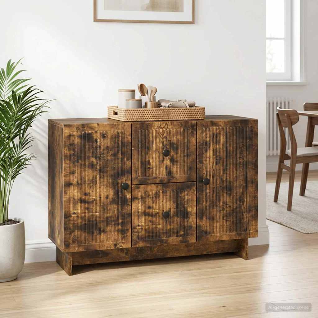 vidaXL Sideboard with Drawer White 89 x 34.5 x 60 cm Engineered Wood