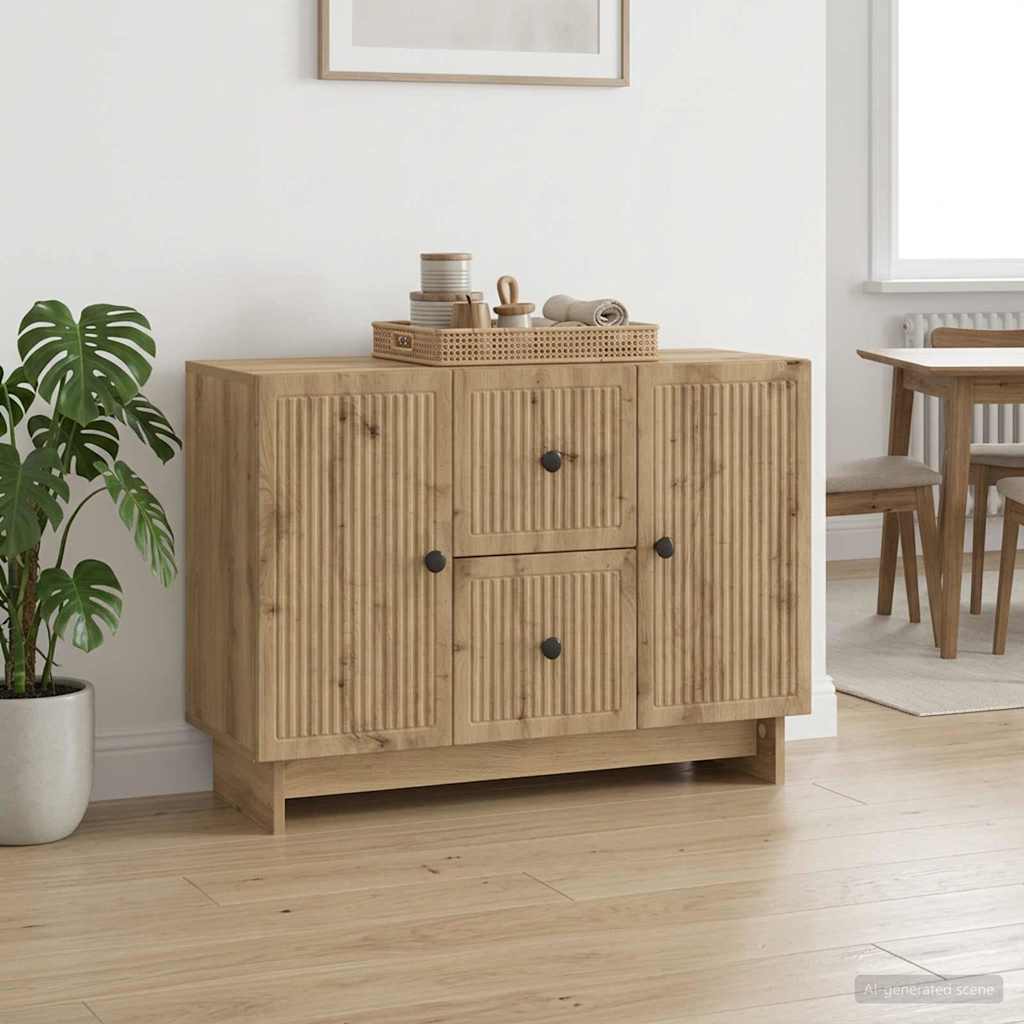 vidaXL Sideboard with Drawer White 89 x 34.5 x 60 cm Engineered Wood