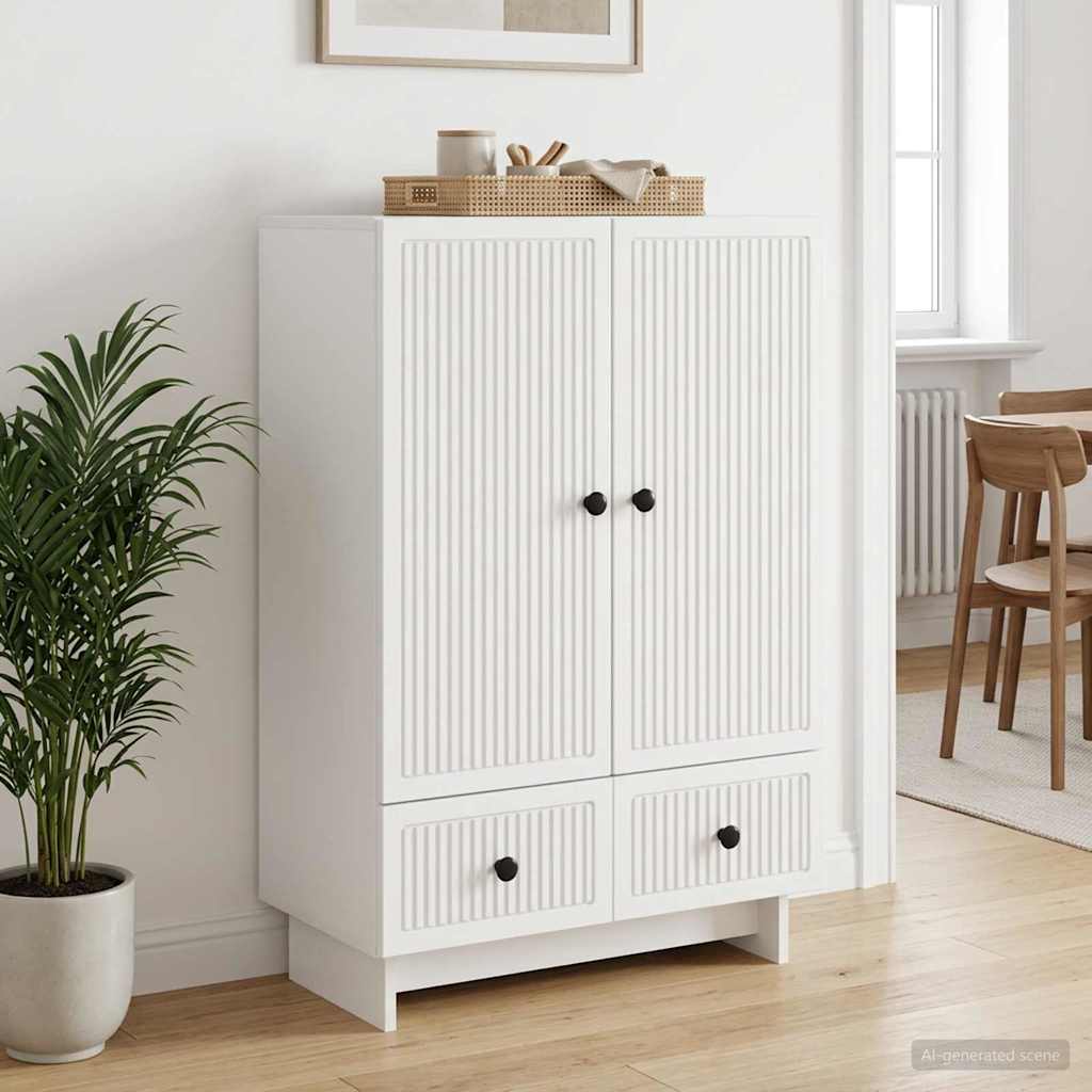 vidaXL Dressoir Wit 66 x 34,5 x 95 cm Geconstrueerd hout