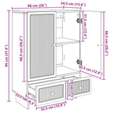 vidaXL Dressoir Wit 66 x 34,5 x 95 cm Geconstrueerd hout