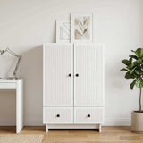 vidaXL Dressoir Wit 66 x 34,5 x 95 cm Geconstrueerd hout