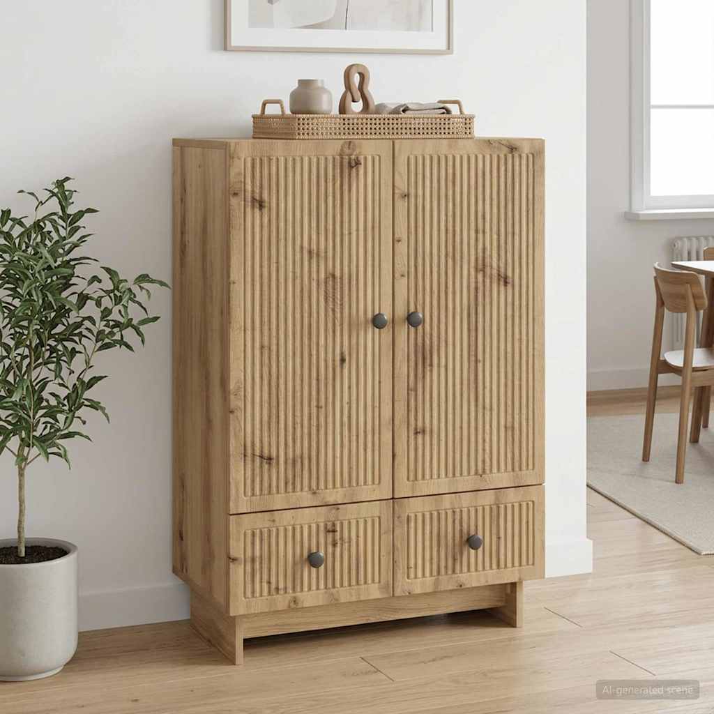 vidaXL Dressoir Wit 66 x 34,5 x 95 cm Geconstrueerd hout