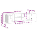 vidaXL TV Kast Wit 150 x 31 x 50 cm Geconstrueerd hout
