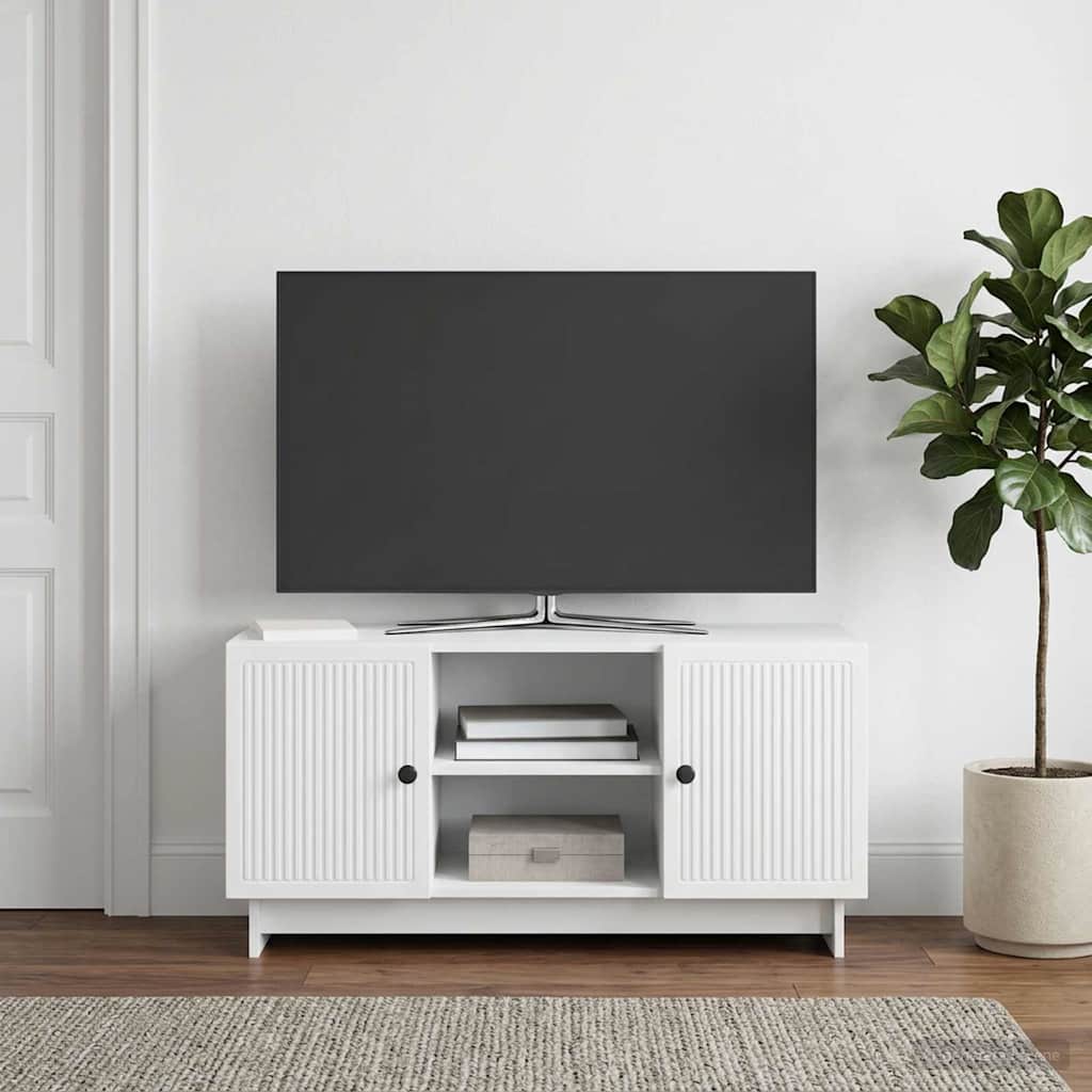vidaXL TV Kast 102 x 34,5 x 50 cm Wit Bewerkt hout