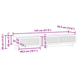 vidaXL TV Kast met lade Wit 147 x 34,5 x 30 cm Bewerkt hout