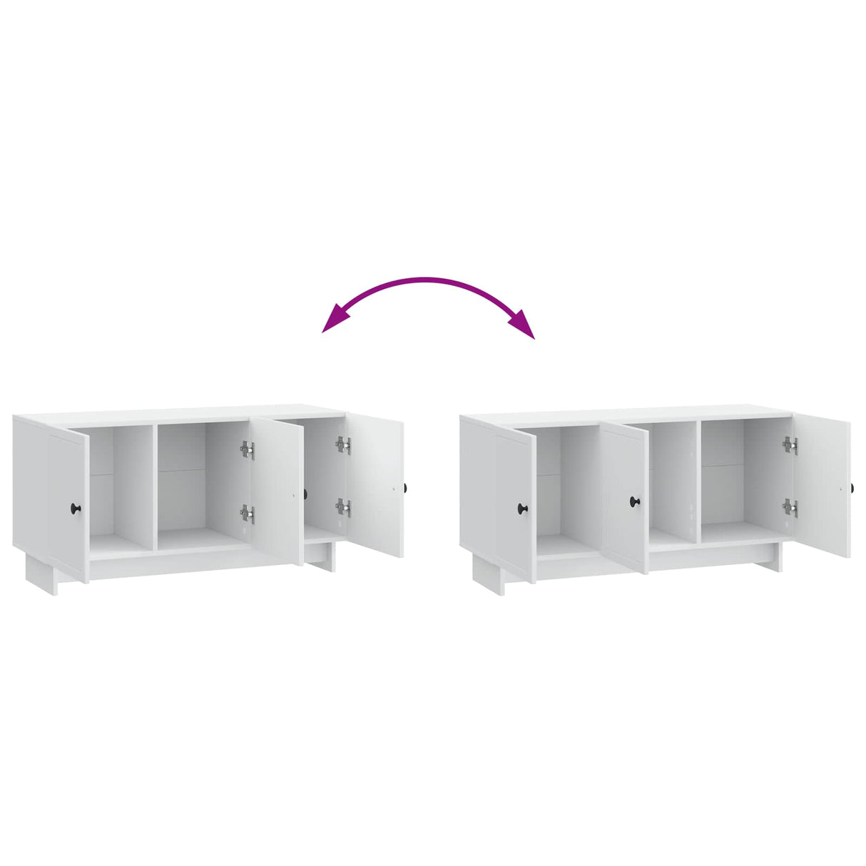 vidaXL TV Kast Wit 99 x 34,5 x 50 cm Bewerkt hout