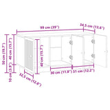 vidaXL TV Kast Wit 99 x 34,5 x 50 cm Bewerkt hout
