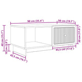vidaXL Salontafel Wit 90 x 50 x 40 cm Bewerkt hout