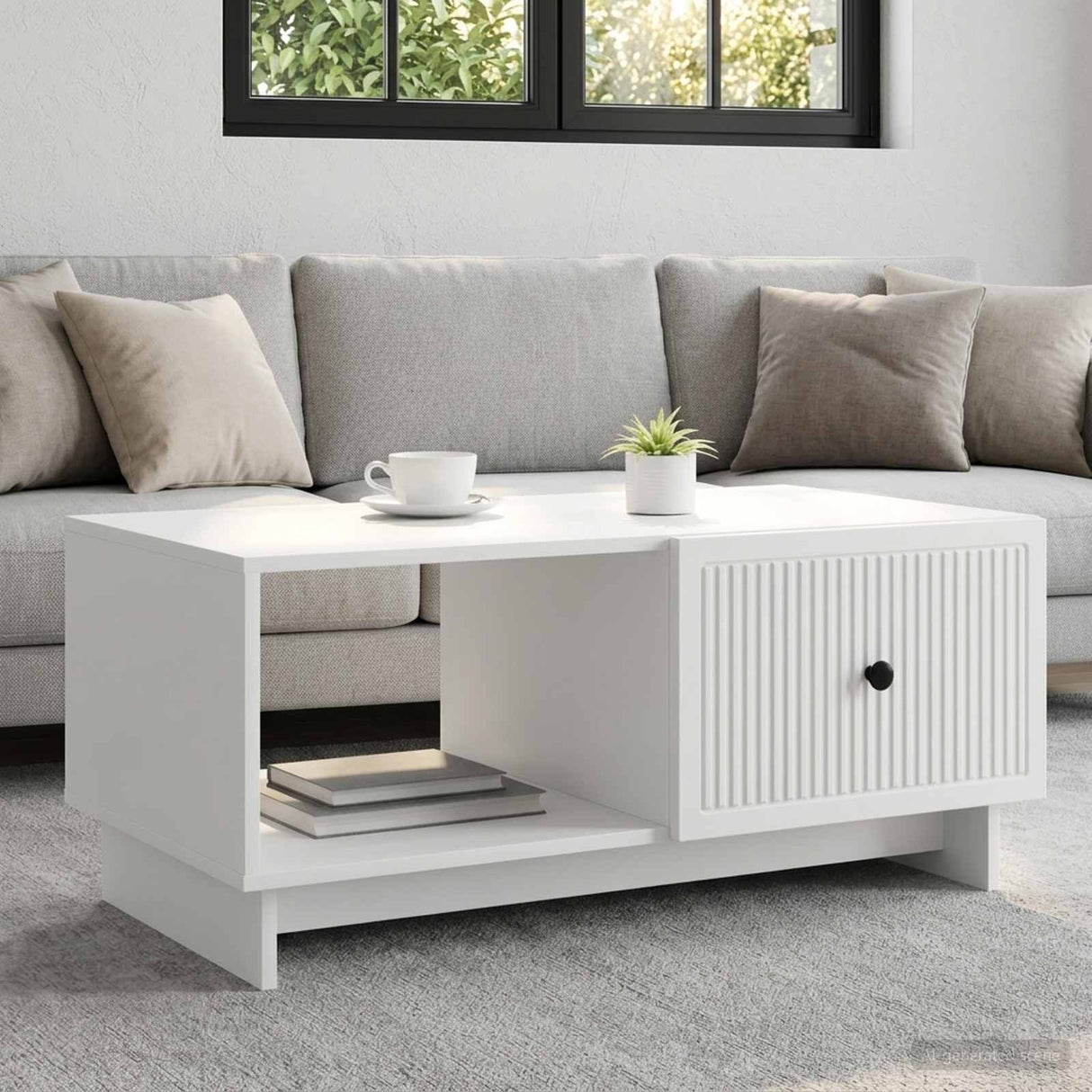 vidaXL Salontafel Wit 90 x 50 x 40 cm Bewerkt hout