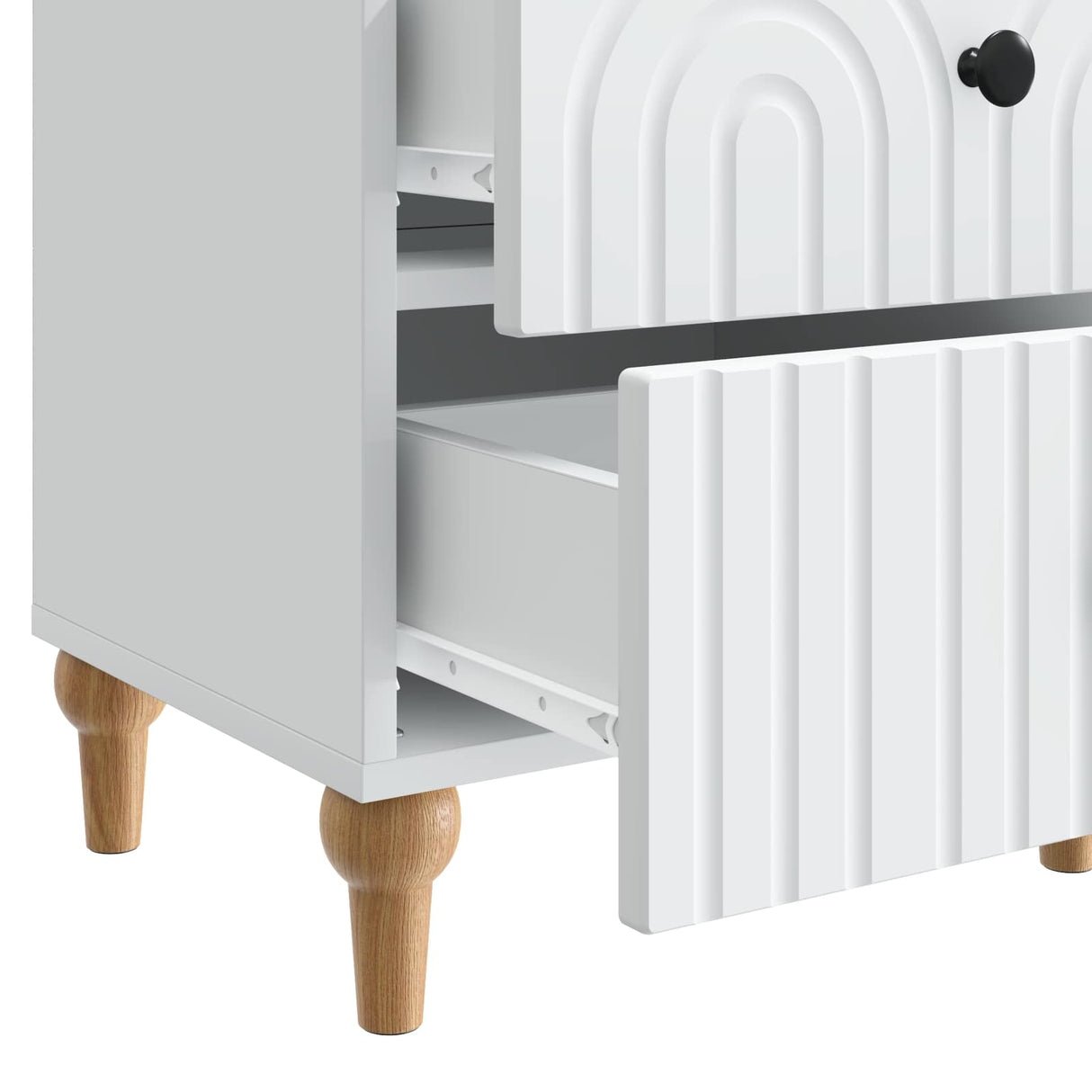 vidaXL Nightstand with Drawer White 43 x 34.5 x 48 cm Engineered Wood