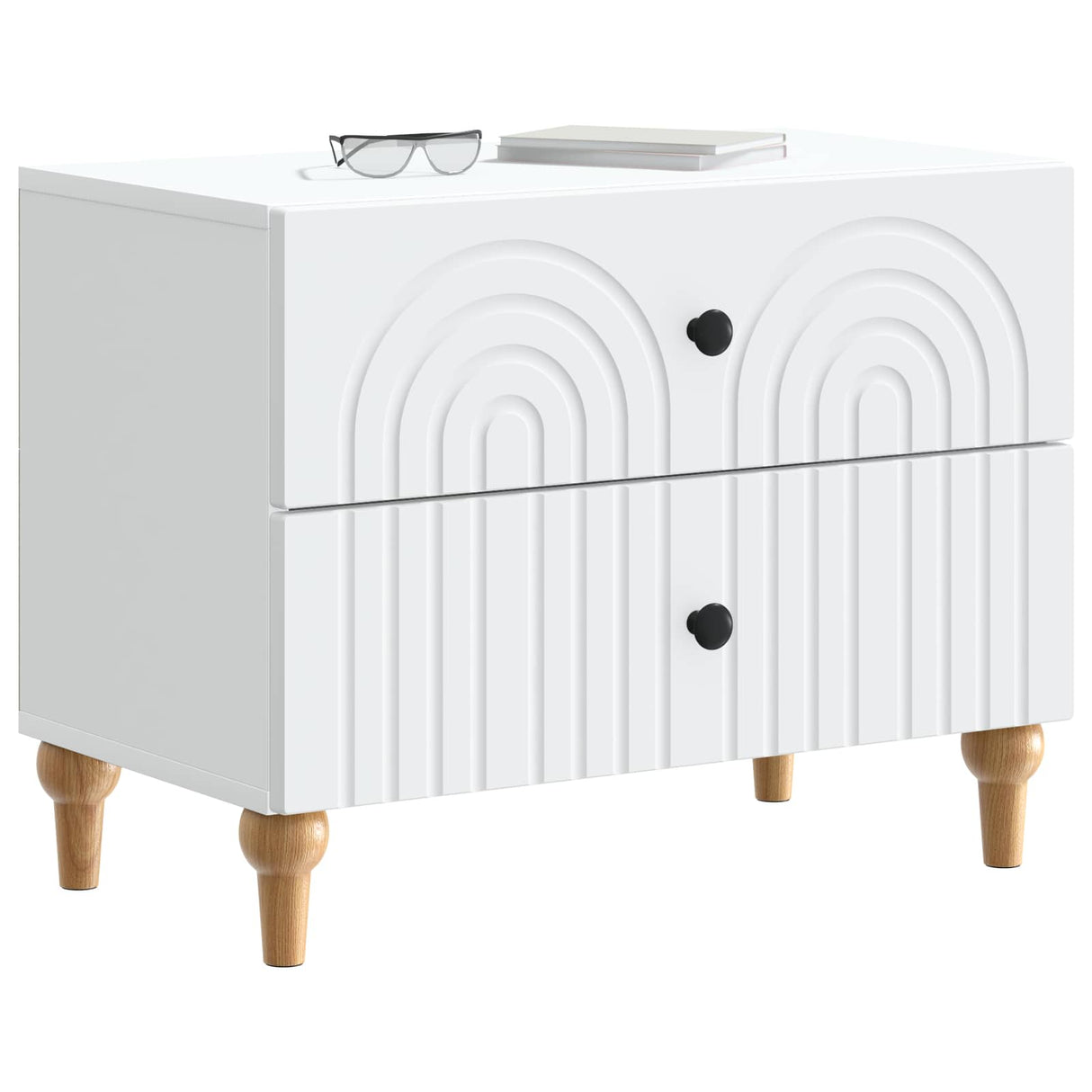 vidaXL Nachtkastje met lade Wit 62 x 34,5 x 48 cm Bewerkt hout