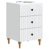 vidaXL Nightstand with Drawer White 43x 41 x 66.5 cm Engineered Wood