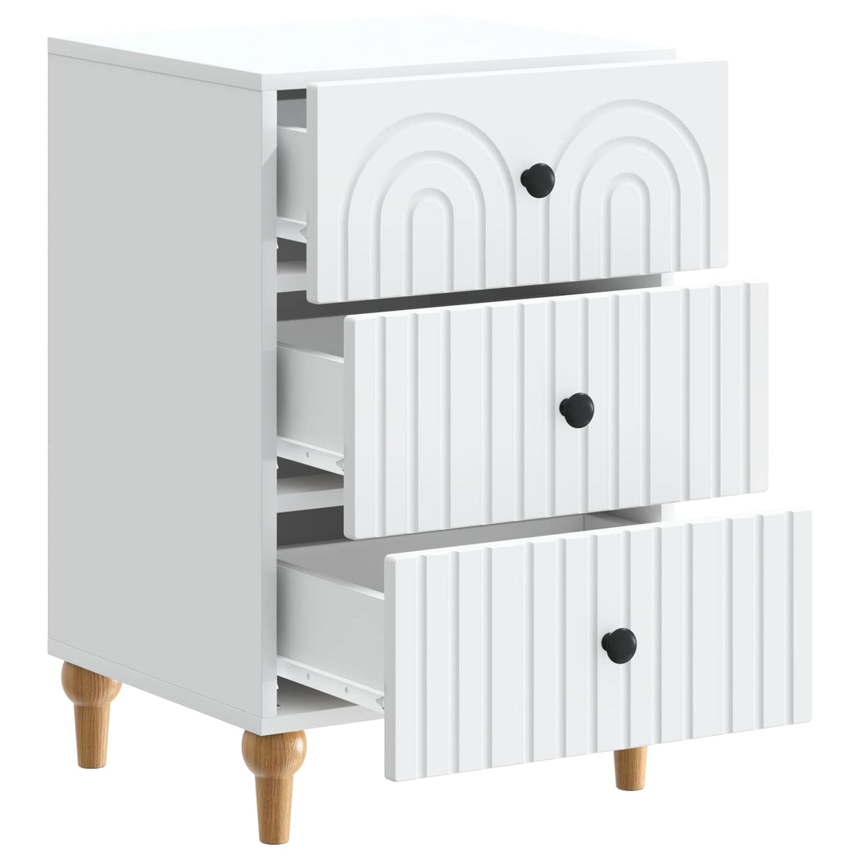 vidaXL Nightstand with Drawer White 43x 41 x 66.5 cm Engineered Wood