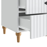 vidaXL Nightstand with Drawer White 43x 41 x 66.5 cm Engineered Wood