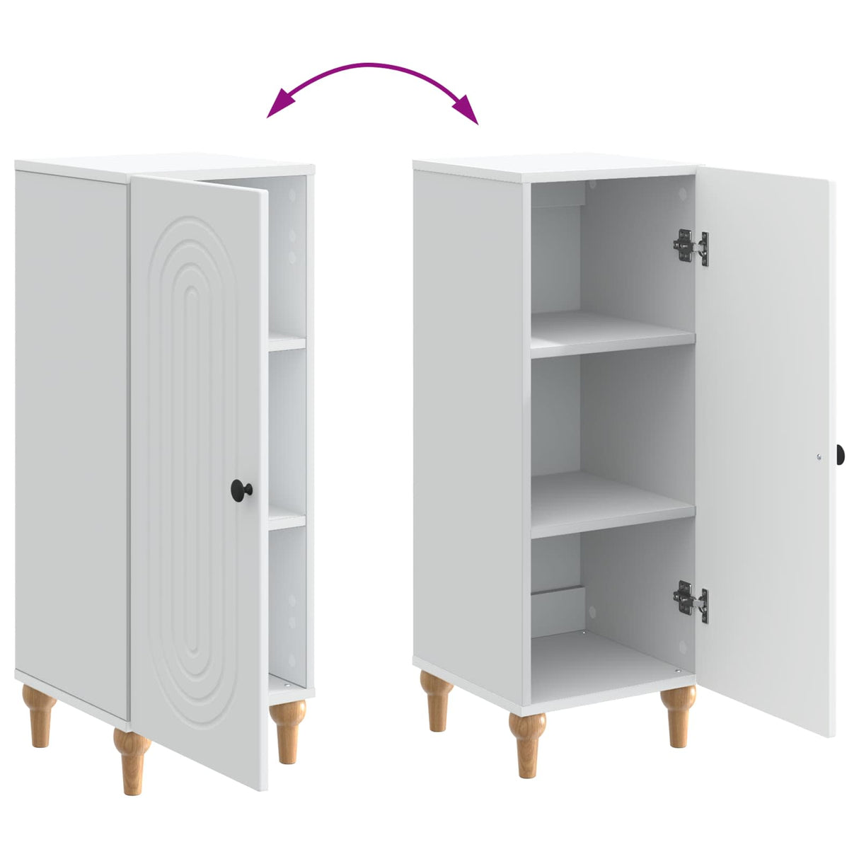 vidaXL Dressoir Wit 33 x 34,5 x 90 cm Bewerkt hout