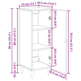 vidaXL Dressoir Wit 33 x 34,5 x 90 cm Bewerkt hout