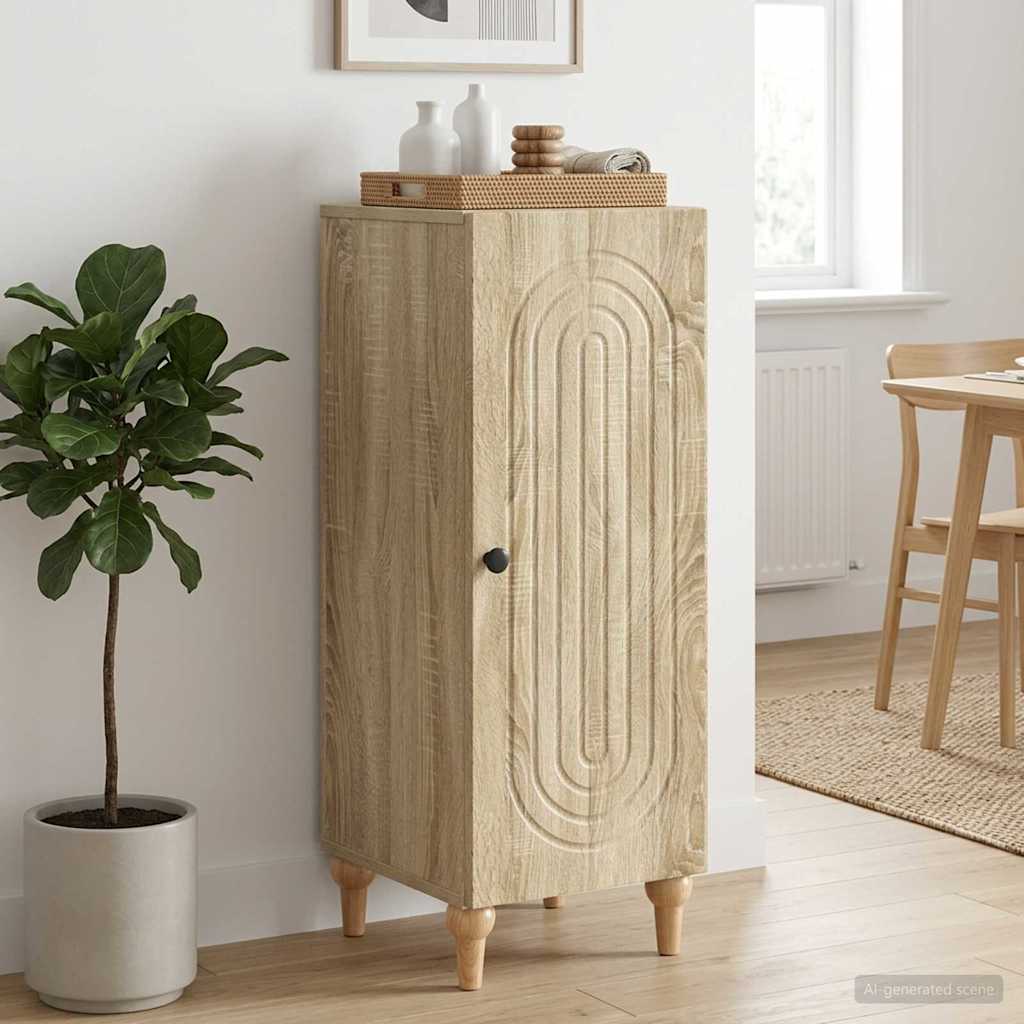 vidaXL Dressoir Wit 33 x 34,5 x 90 cm Bewerkt hout