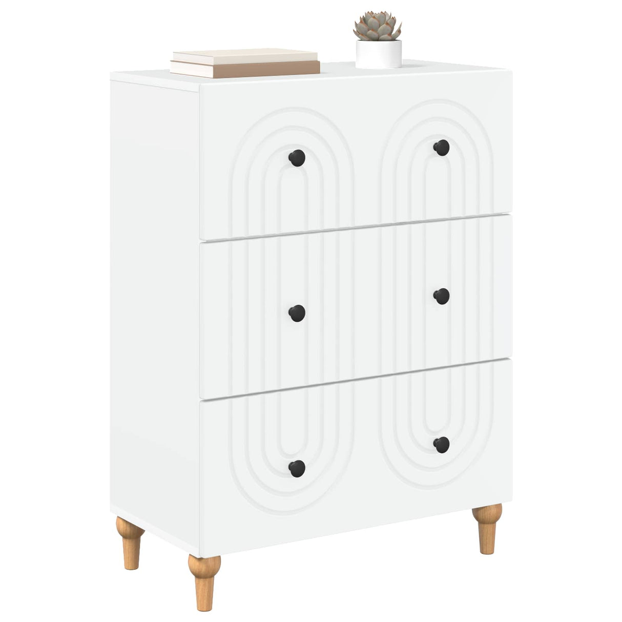 vidaXL Ladekast Wit 66 x 34,5 x 90 cm Bewerkt hout