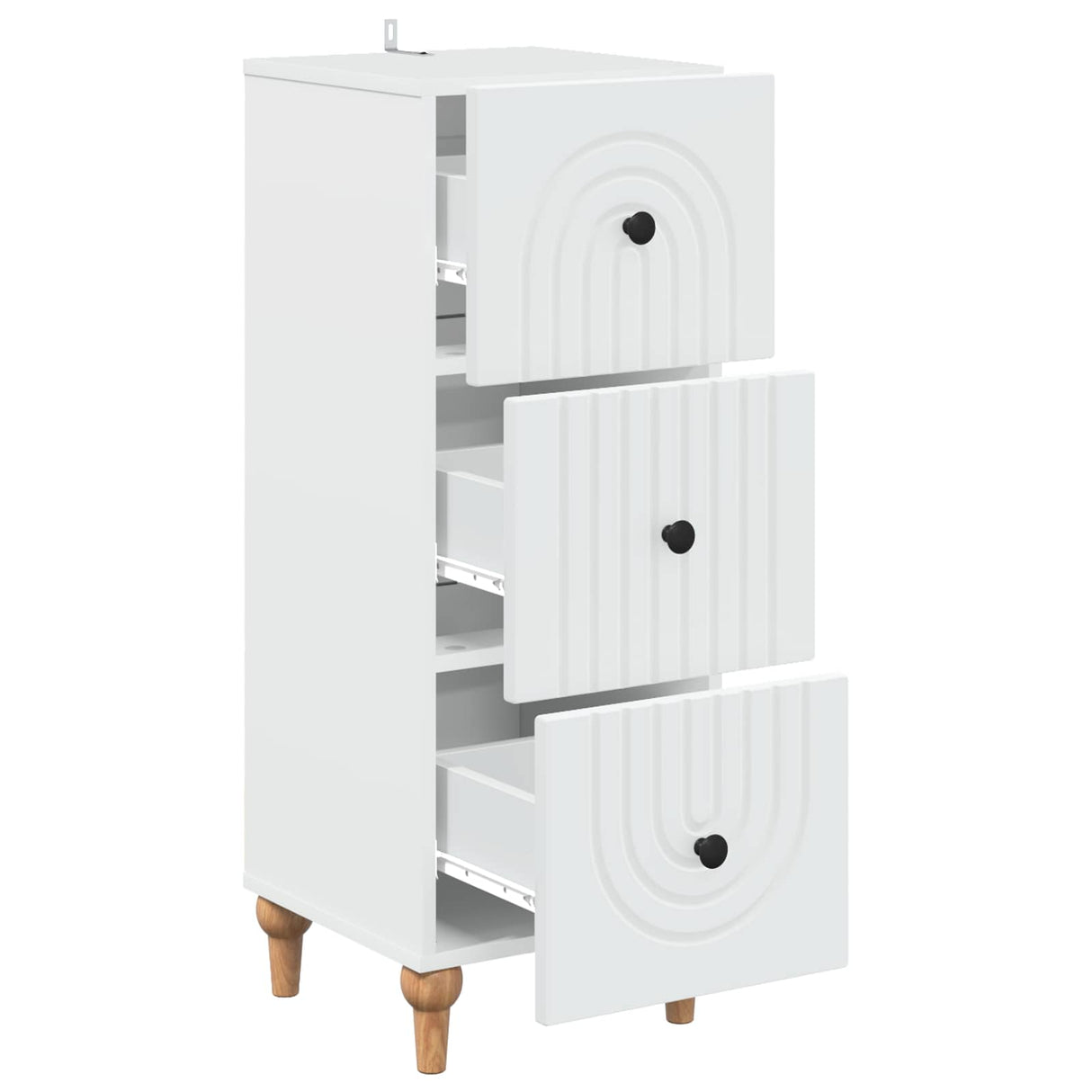 vidaXL Ladekast Wit 33 x 34,5 x 90 cm Bewerkt hout