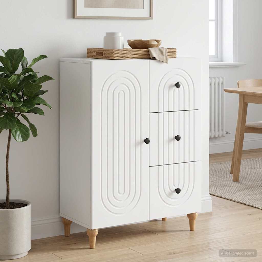 vidaXL Dressoir met lade Wit 66 x 34,5 x 90 cm Bewerkt hout