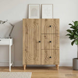 vidaXL Dressoir met lade Wit 66 x 34,5 x 90 cm Bewerkt hout