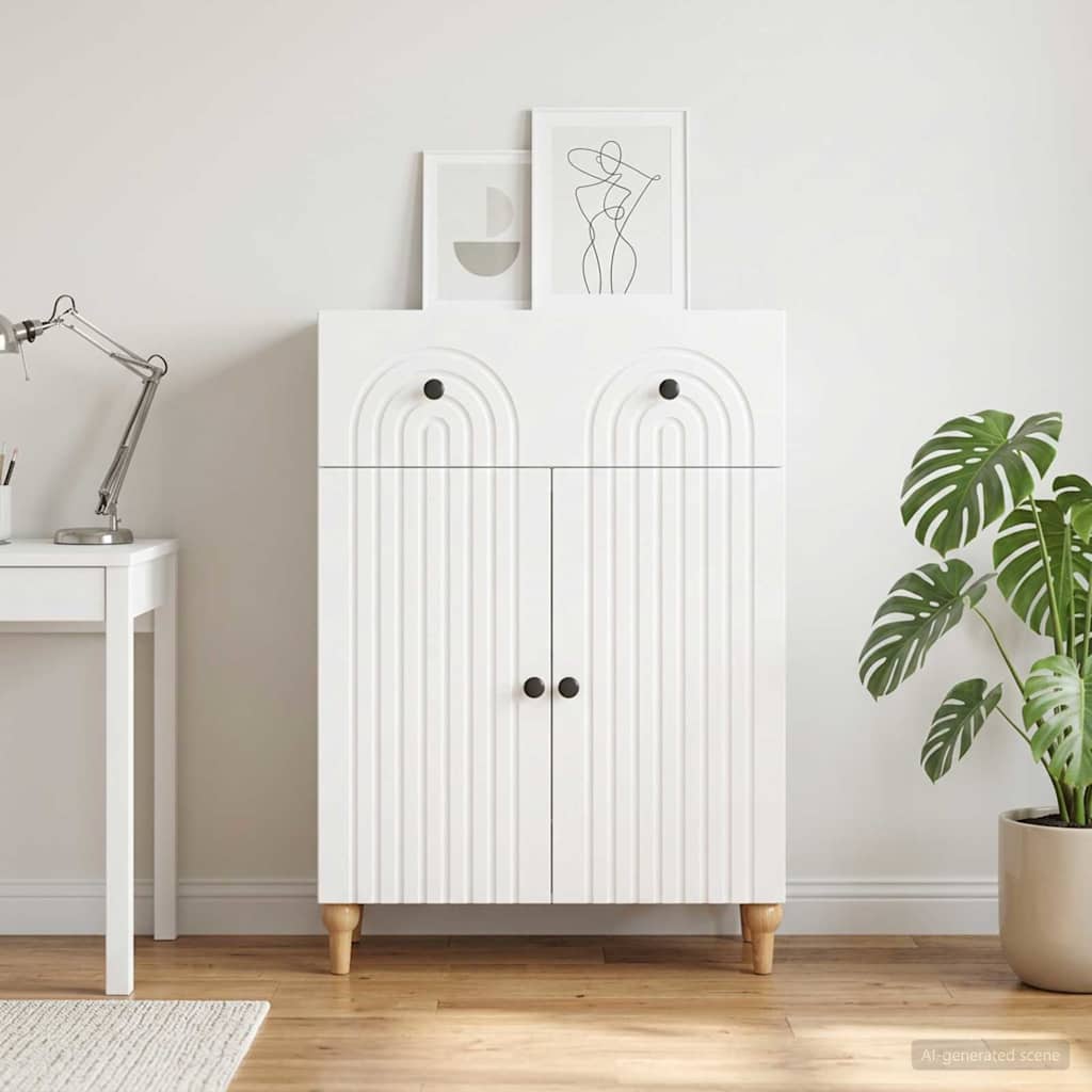 vidaXL Dressoir met lade Wit 66 x 34,5 x 90 cm Bewerkt hout