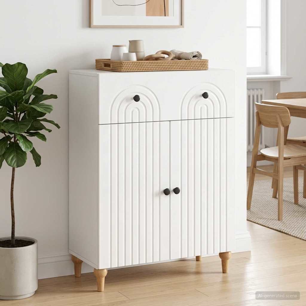 vidaXL Dressoir met lade Wit 66 x 34,5 x 90 cm Bewerkt hout